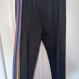 Boohoo Black Joggers with Multicolor Stripe